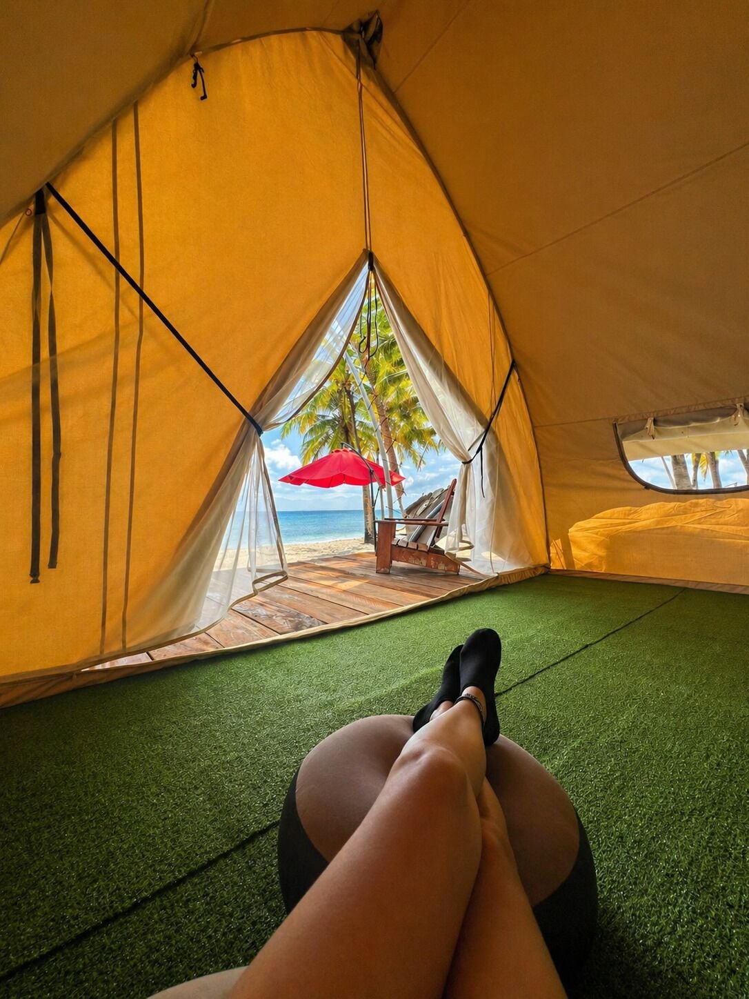 Tenda de campanya Deluxe, vistes al mar | Wifi gratuïta 