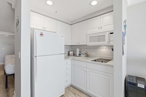Fridge, microwave, stovetop, coffee/tea maker - Oceanfront Balcony Views • Bright Studio • Clean & Great Value (Daytona Beach)
