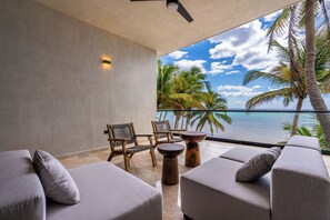Terrace/patio - Oceanfront Luxury Condo in Bahia Soliman | Swimming Pool + Spectacular View (Tankah Cuatro, Tulum)