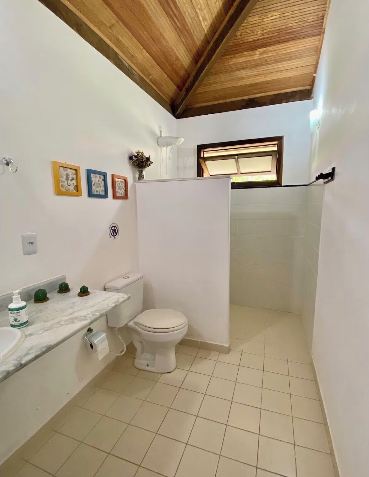 Hair dryer, towels, toilet paper