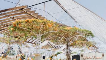 Outdoor banquet area