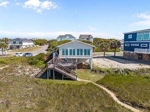 Exterior - Reelaxing: Oceanfront Home in Yaupon Beach, Oak Island, Perfect for 9 guests! (Oak Island)