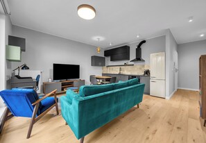 Living area - Wołoska Modern Stylish Apartment (Warszawa)