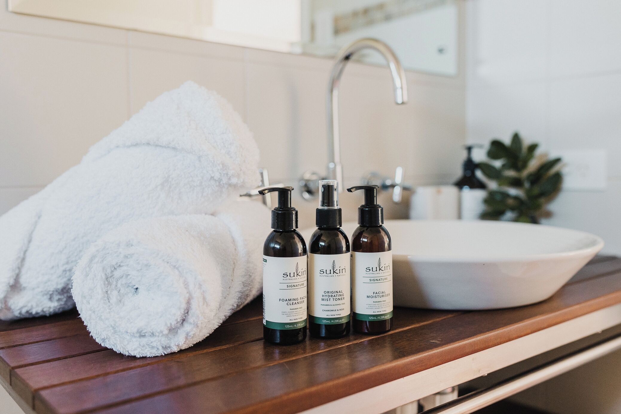 Shower, hair dryer, towels, toilet paper