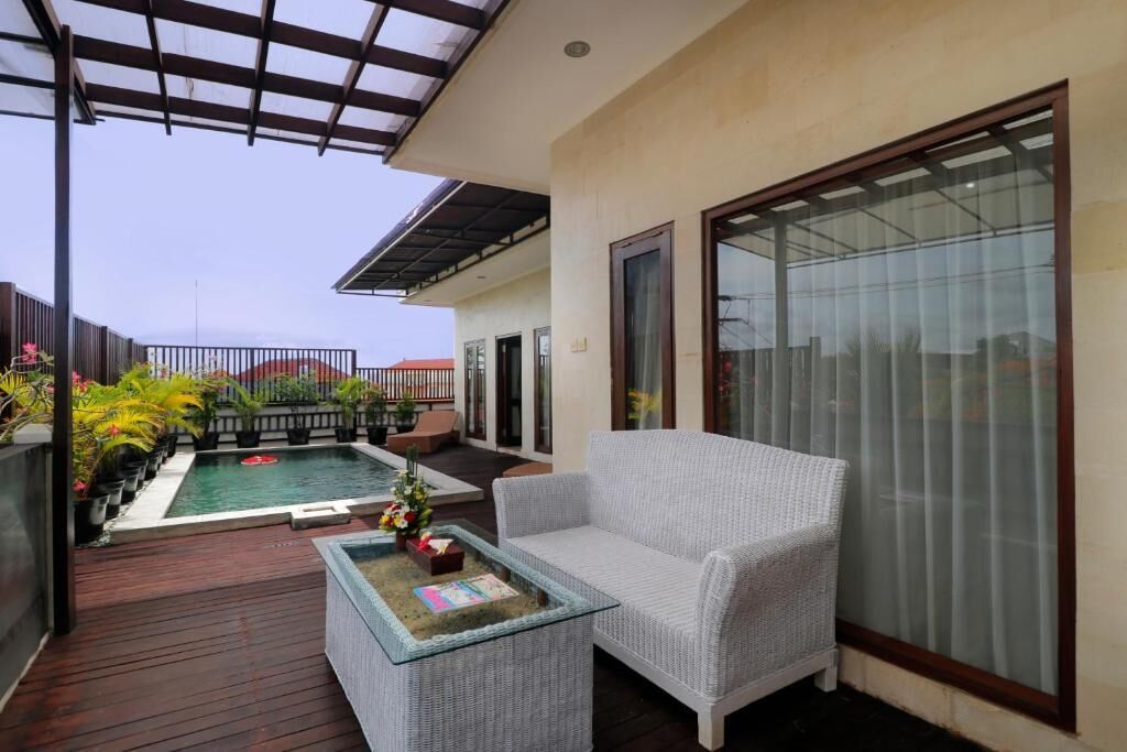 Villa, 2 soverom, bassengutsikt | Terrasse/patio