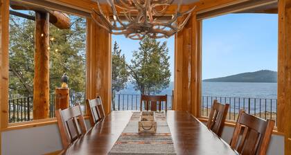 New! Lakefront Log Home | Private Dock | Indoor Hot Tub | Glacier NP | Flathead Lake | Sleeps 10
