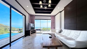 Villa, 4 Bedrooms, Sea View | Living area