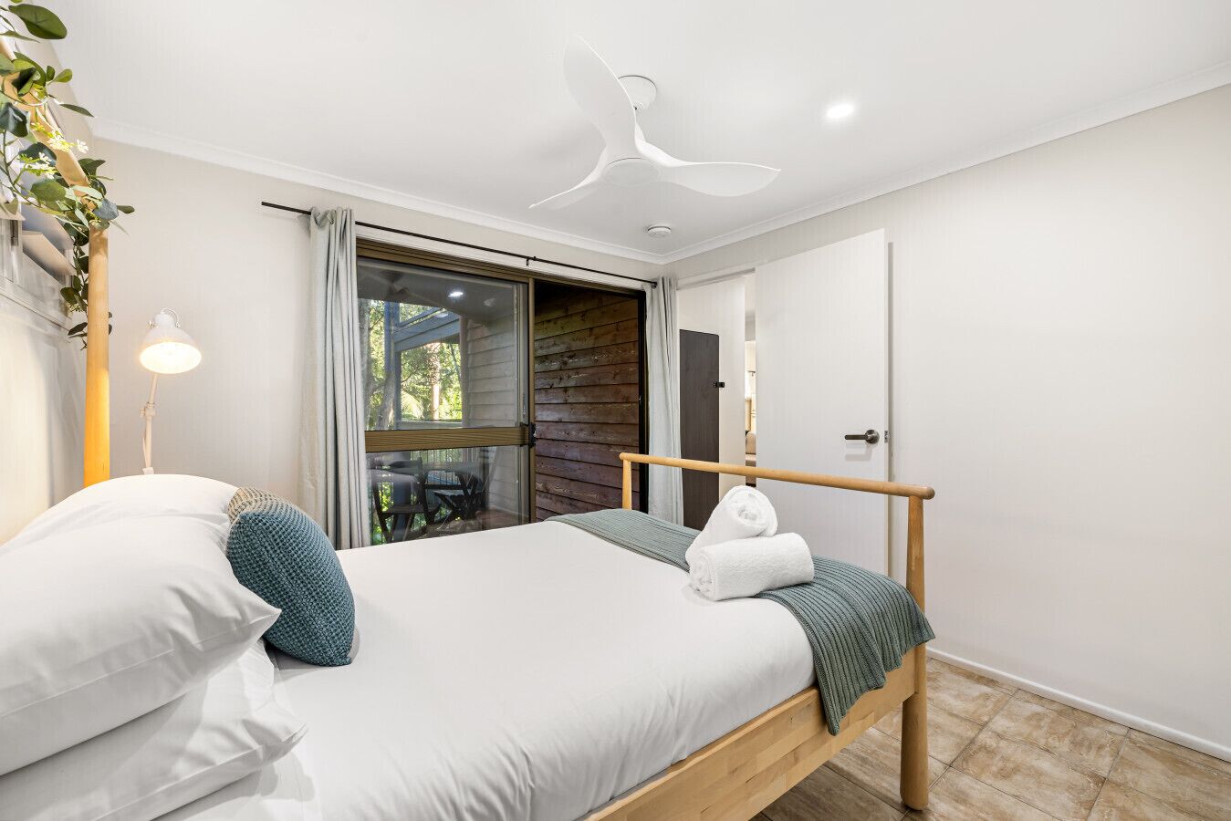 1 bedroom, desk, iron/ironing board, travel cot
