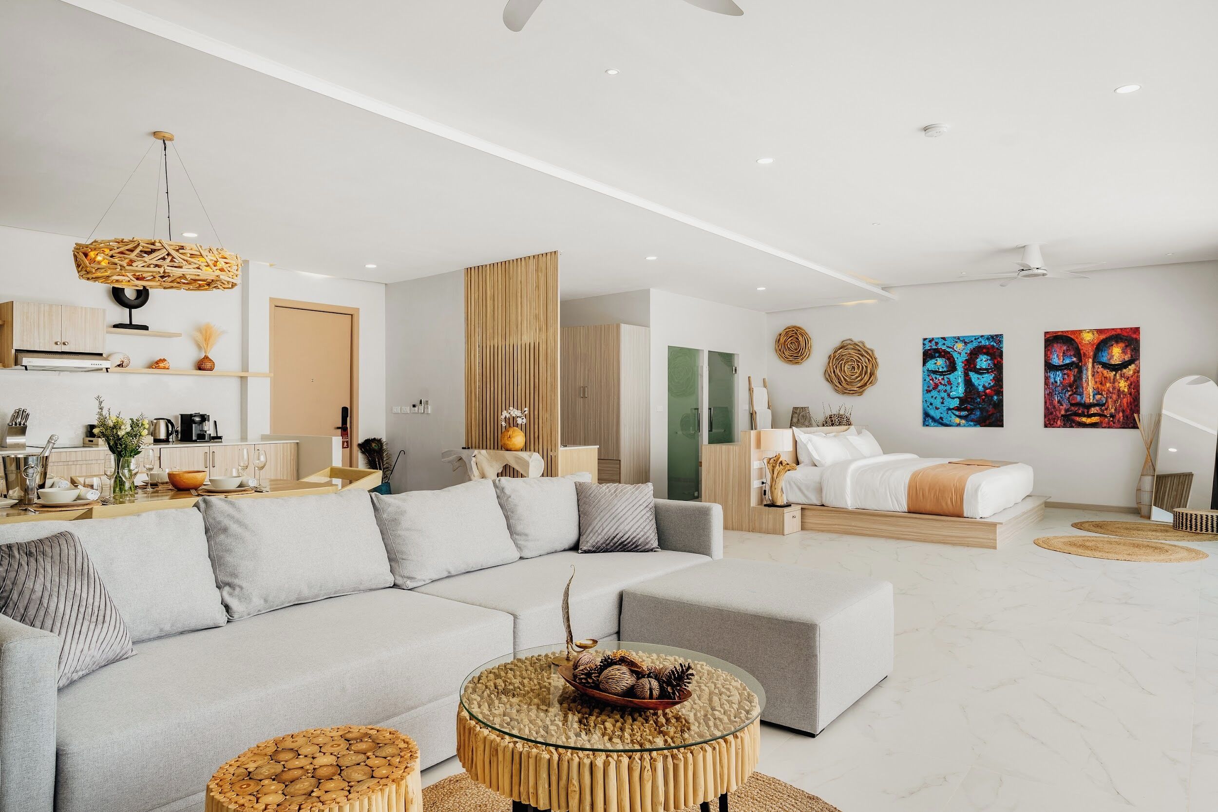 Villa Confort, 1 cama King size, vista al mar, frente al mar | Área de sala de estar