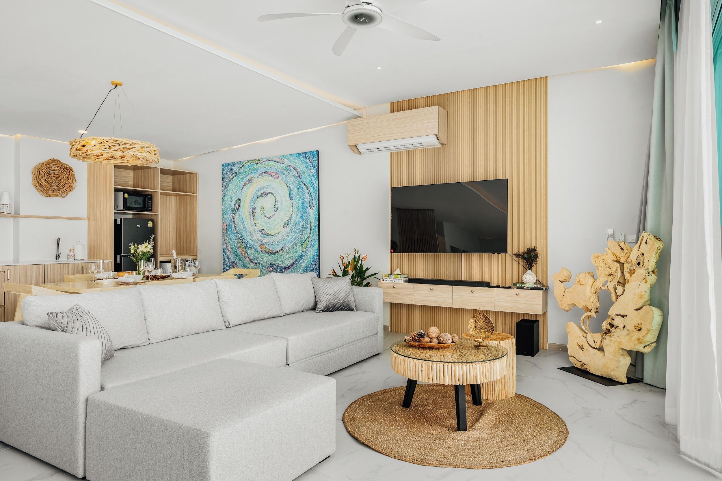 Luxury Villa, 1 King Bed, Sea View, Beachfront | Living area