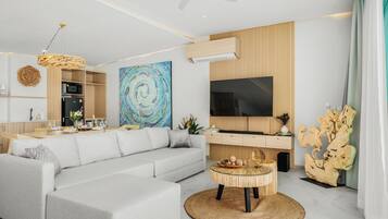 Luxury Villa, 1 King Bed, Sea View, Beachfront | Living area