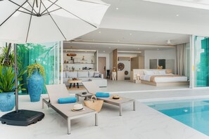 Vila Eksklusif, 1 Tempat Tidur King, pemandangan laut, menghadap pantai