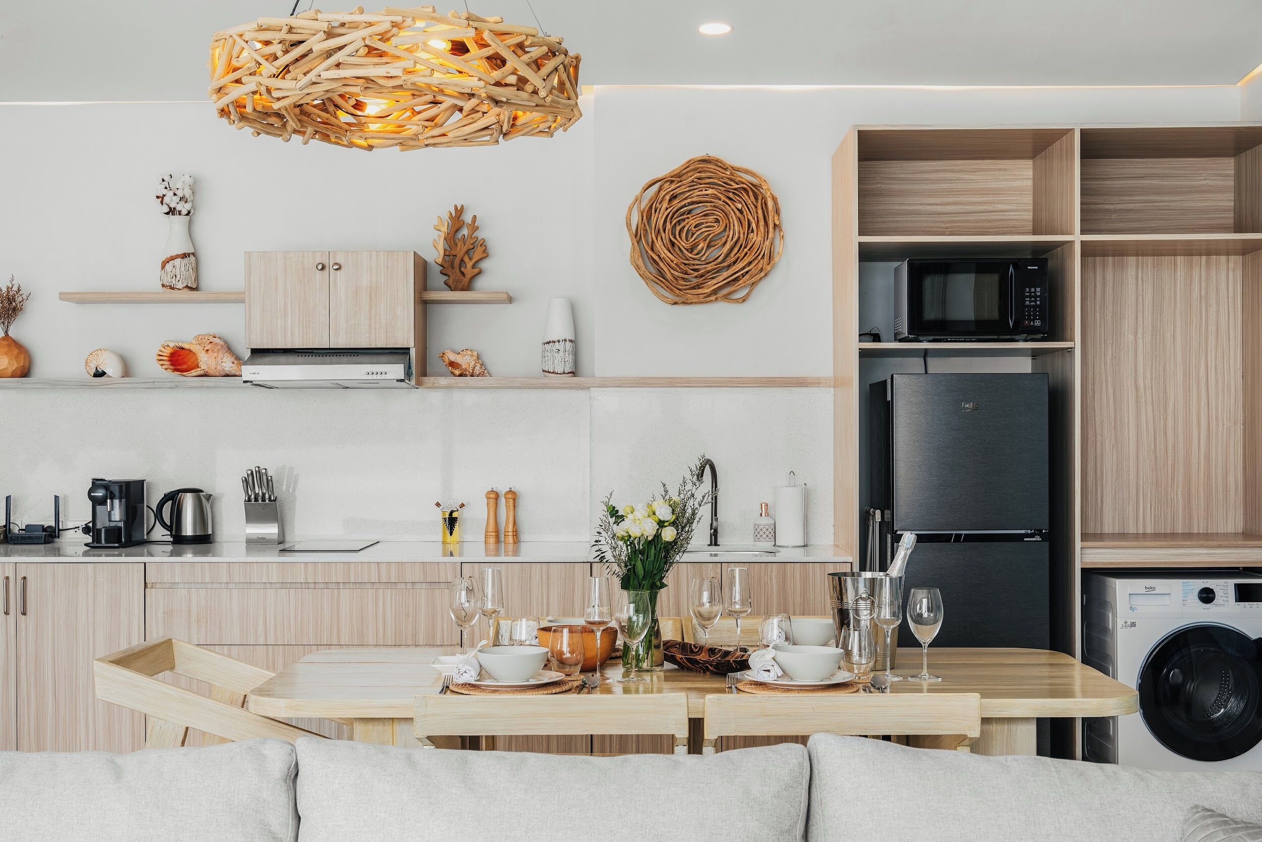 Luxury Villa, 1 King Bed, Sea View, Beachfront | Private kitchen