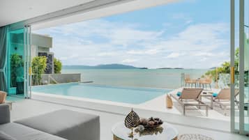 Biệt thự Exclusive, 1 giường cỡ king, quang cảnh biển, sát bãi biển | Hồ bơi