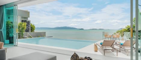 Exclusive Villa, 1 King Bed, Sea View, Beachfront | Pool