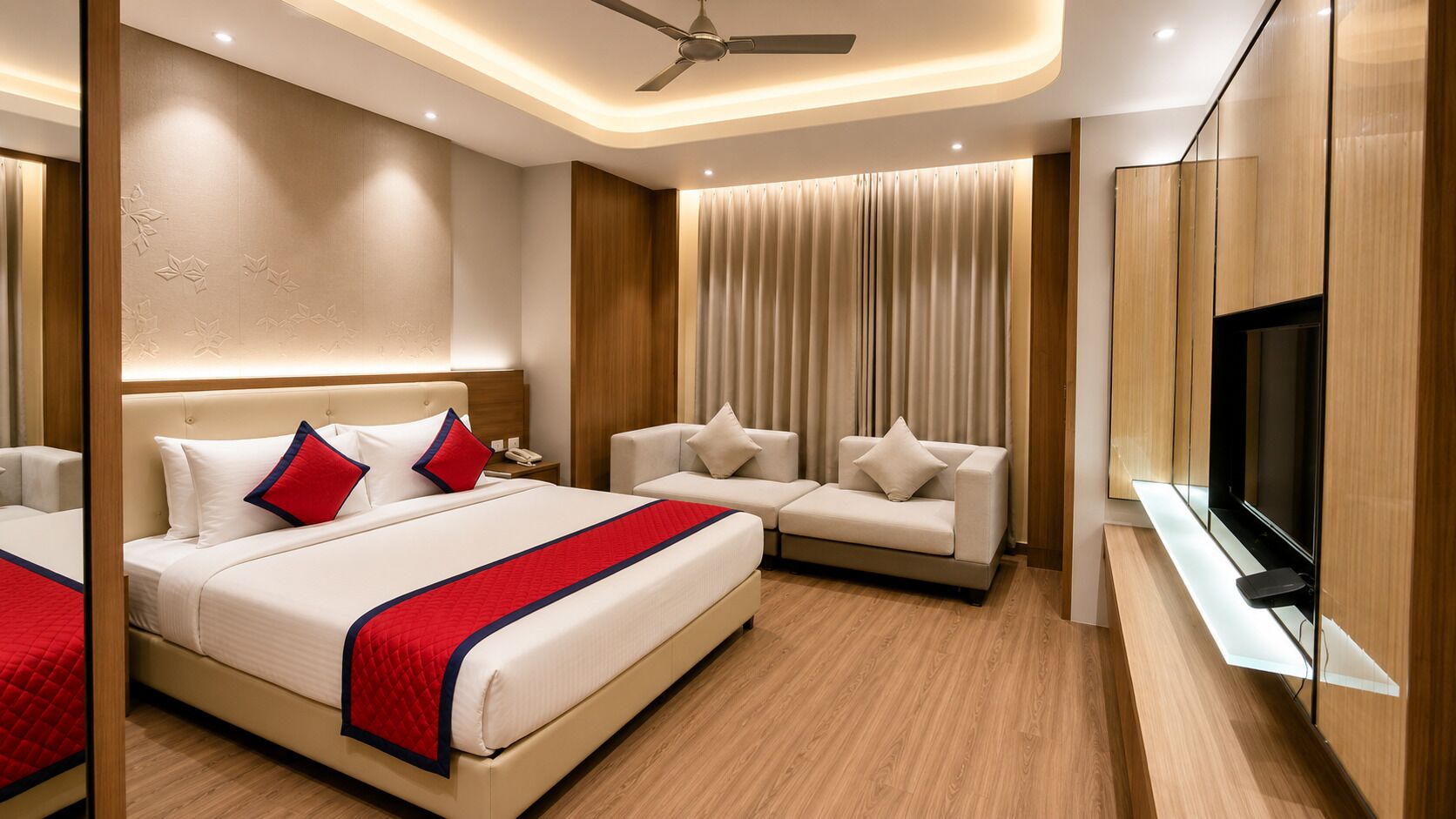 Ropa de cama de alta calidad y minibar 