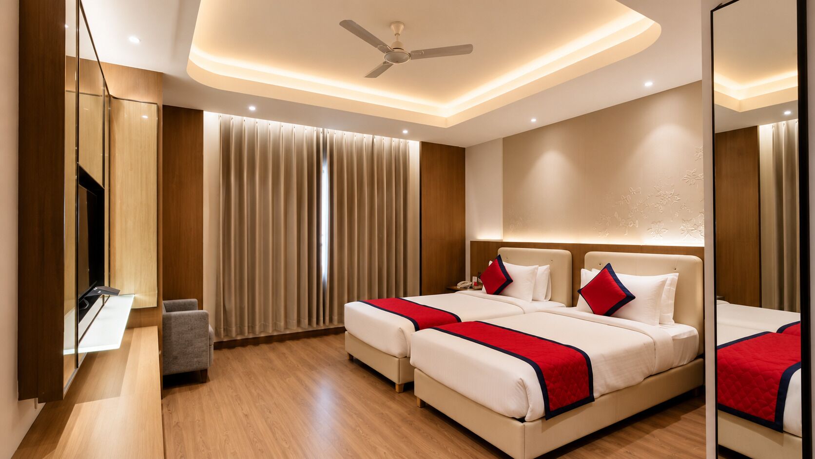 Ropa de cama de alta calidad y minibar 