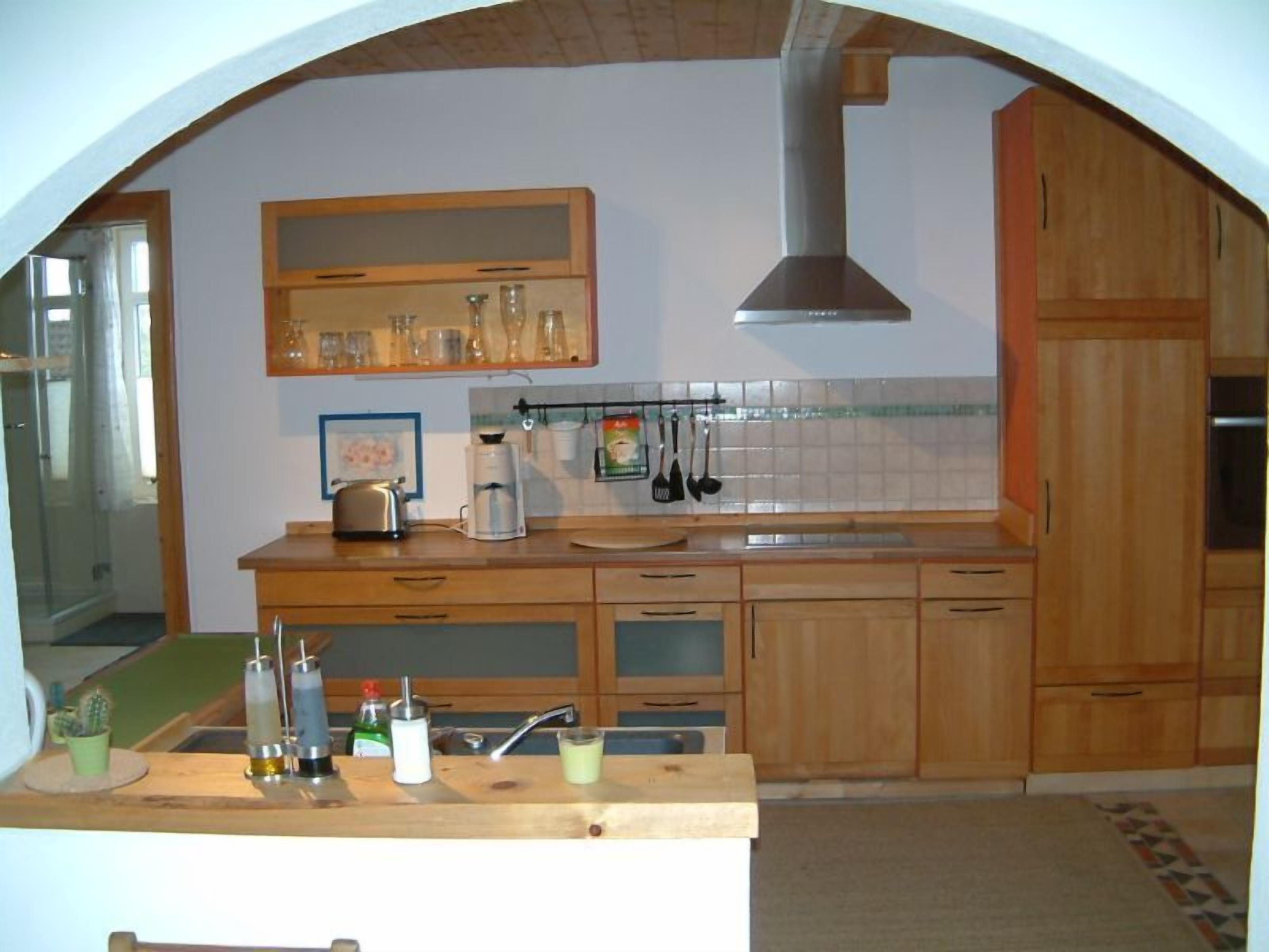 exclusive Ferienwohnung in Jugenstilvilla OG, 70qm, 1 Schlafzimmer für 1-3 Personen-Küche