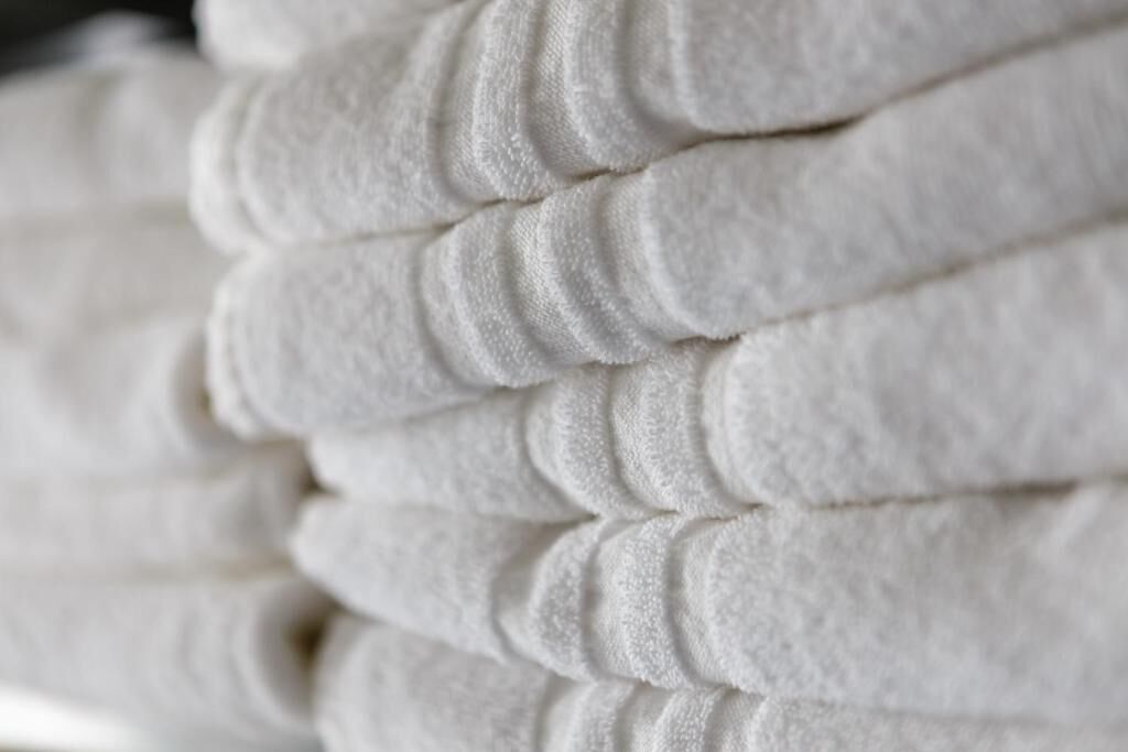 A stack of white towels.