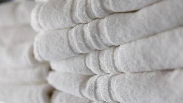 A stack of white towels.