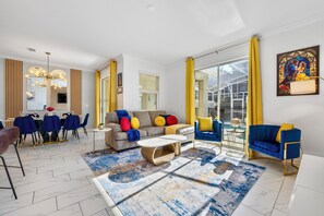 Living area - Storybook Dreams Villa with Private Pool + Themed Rooms, < 10 Mil to Disney (Davenport)