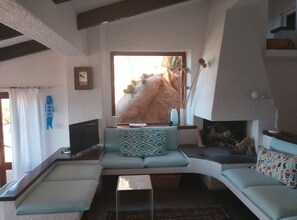 Living area - A beautiful elevated architect designed villa with breathtaking sea views. (Costa Paradiso)