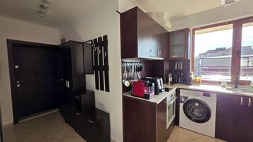 Apartamento, 2 quartos, sacada, vista para o jardim | Lavanderia