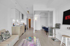 Living area - Modern City Retreat in a Stylish 1 Bedroom - Heart of Downtown! (Toronto)