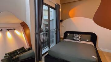 Suite estudio Deluxe, balcón, vistas a la ciudad | Wifi gratis