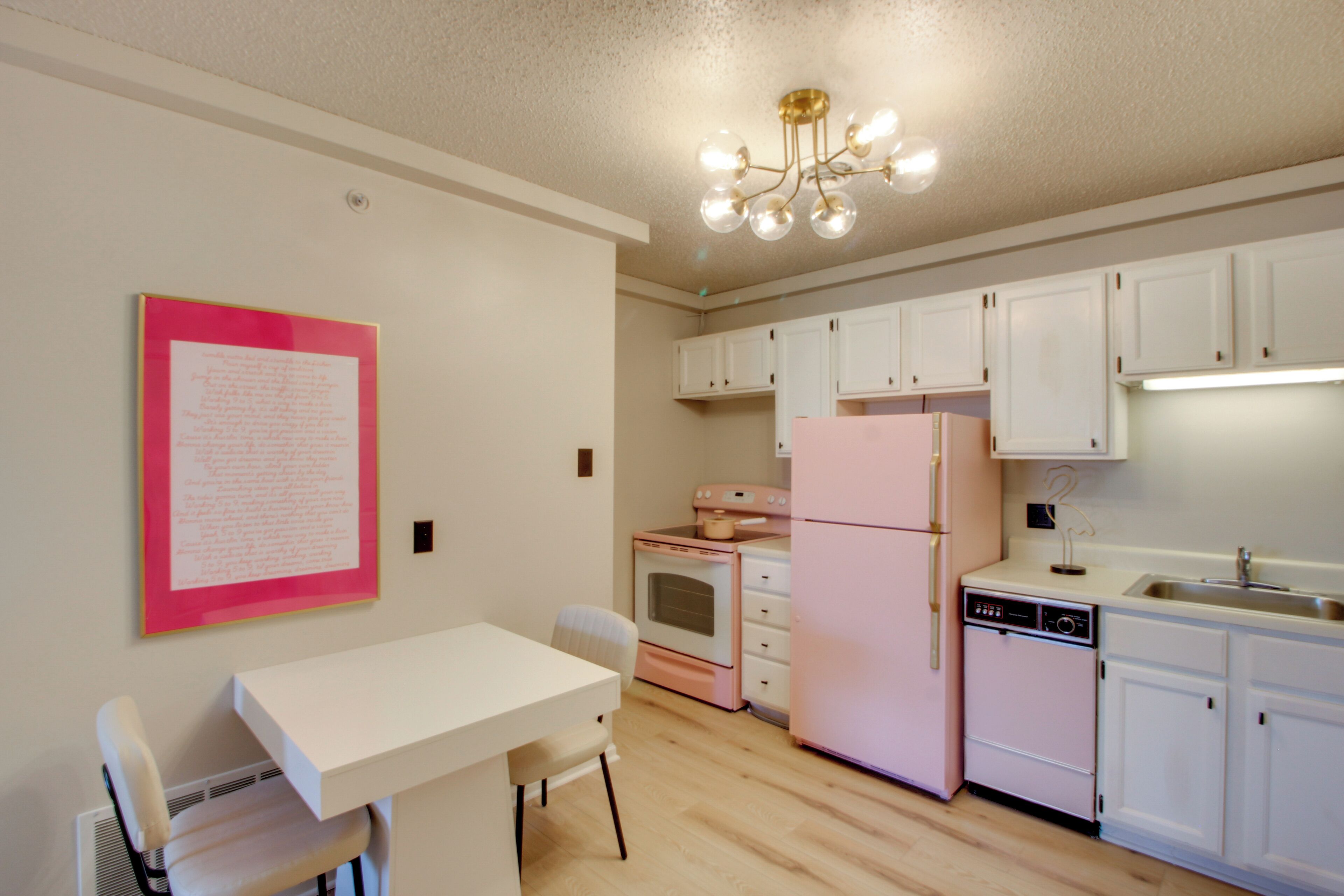 Fridge, microwave, stovetop, dishwasher
