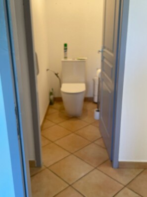 Séchoir à cheveux, serviettes fournies, savon, papier de toilette
