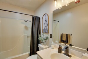 Hair dryer, towels