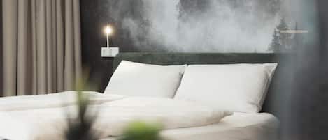 Blackout curtains, soundproofing, free WiFi, bed sheets
