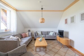 TV, stereo - Hofgut Wörner Holiday Home – Upper Floor Apartment / Kneipp / Vineyards / Large Garden / Winery (Durbach)