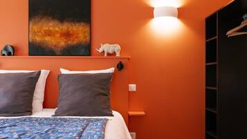 Quadruple Room, Garden View | Premium bedding, pillowtop beds, blackout drapes, soundproofing