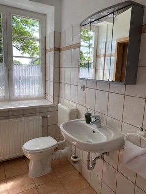 Chambre simple économique, vue sur le jardin | Salle de bain