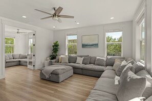 Living area - Sleeps 32 | Pool + Spa + Golf Carts + Bikes | Near Grayton Beach | Graytness (Santa Rosa Beach)