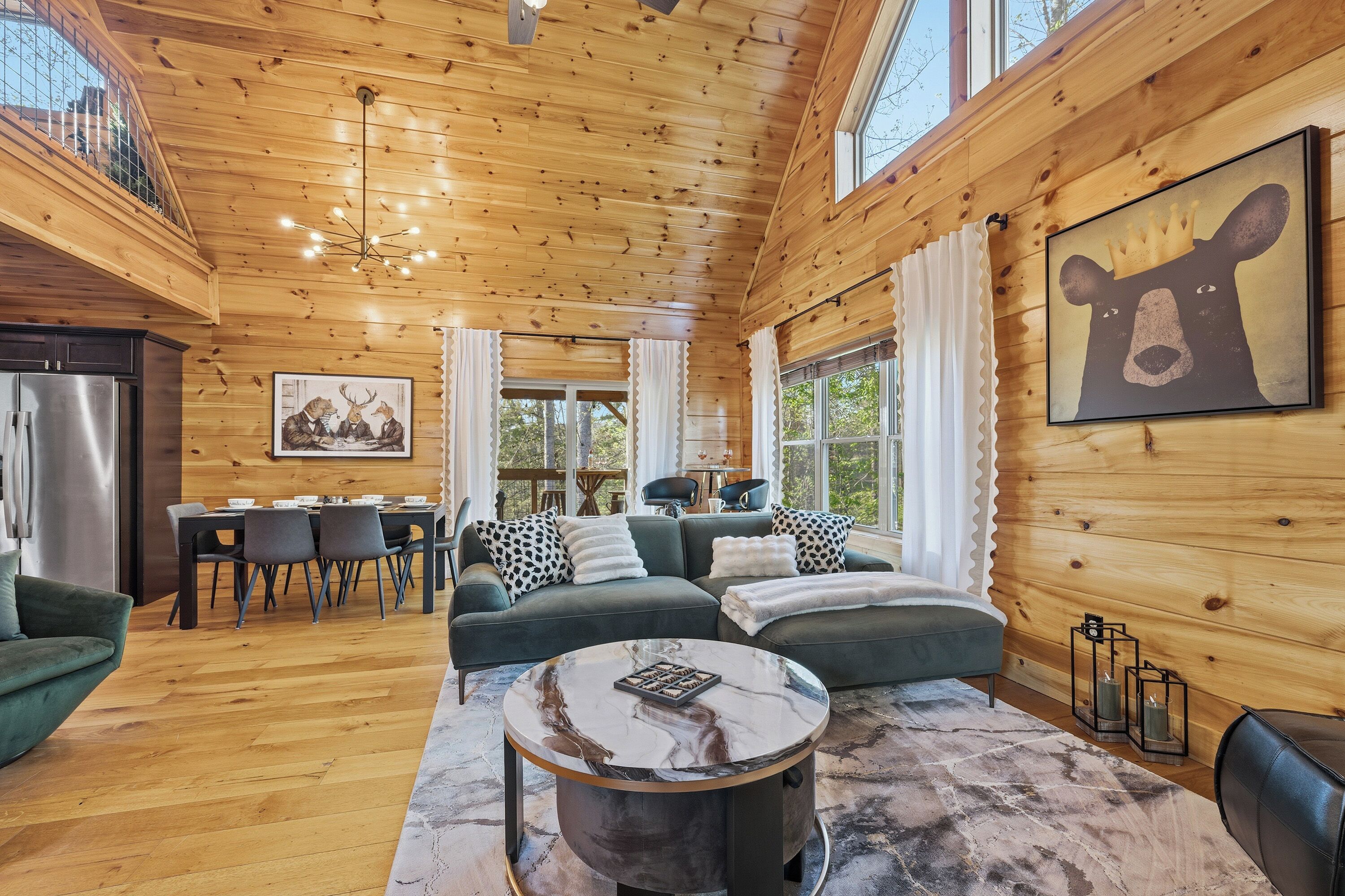 Smart TV, fireplace, video games, books
