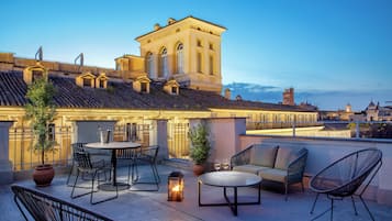 Junior Double Room, City View | Outdoor dining