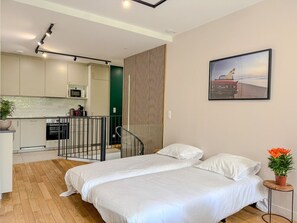 1 bedroom, iron/ironing board, WiFi, bed sheets - Exceptional Duplex with Sauna & Cinema Room, central Paris (Paris)