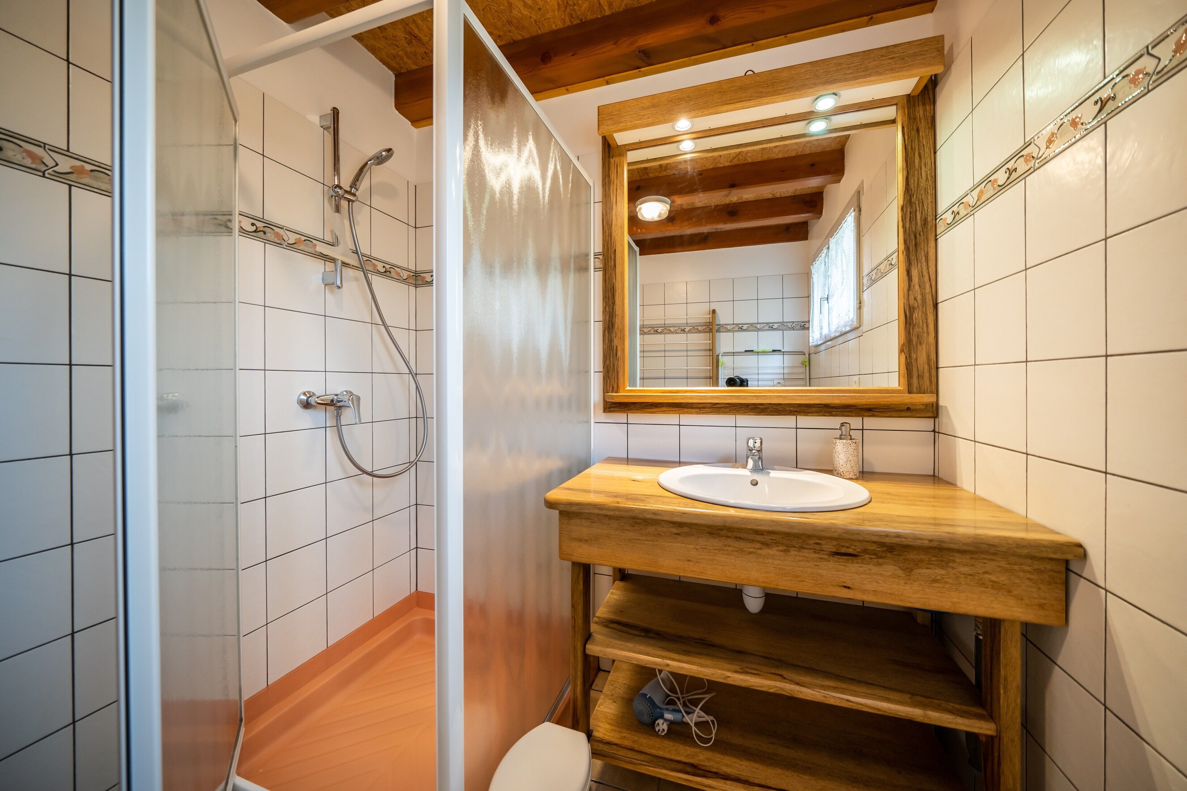 Dusche, Haartrockner, Handtücher