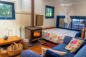 Fireplace, DVD player