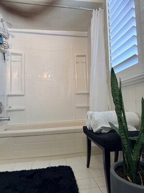 Secadora de cabello, bidet, toallas, jabón 