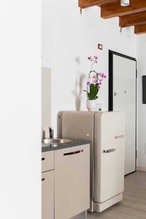 Superior-Apartment, 1 Schlafzimmer | Eigene Küche | Kühlschrank, Herdplatte, Kochgeschirr/Geschirr/Besteck