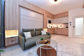 Comfort Studio, City View | Living area - Krymská Studios  (Prague)