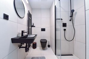 Comfort Studio, City View | Bathroom - Krymská Studios  (Prague)