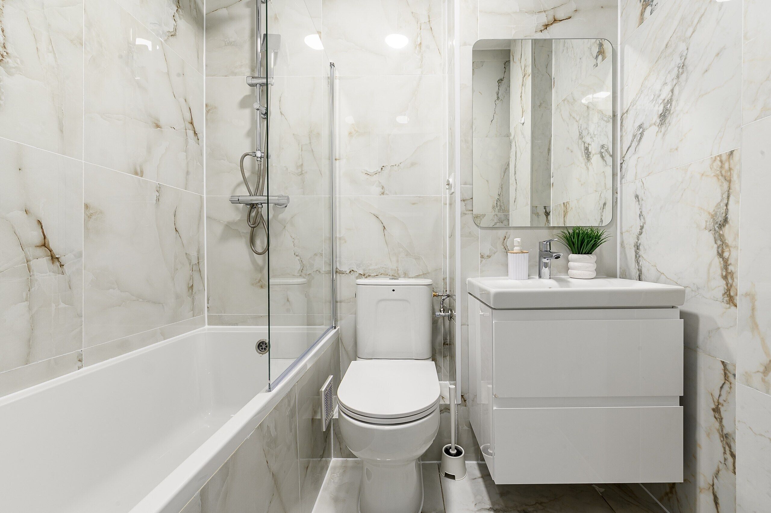 Comfort-Apartment, Stadtblick | Badezimmer