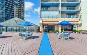 Outdoor dining - New for 2026 - Beautiful 2 BR 2 BA Unit with Indoor Pool for Year Round Fun! (Ocean City)