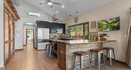 New Listing! Large Barn Home | Rustic-Chic Retreat | Hot Tub | Sauna