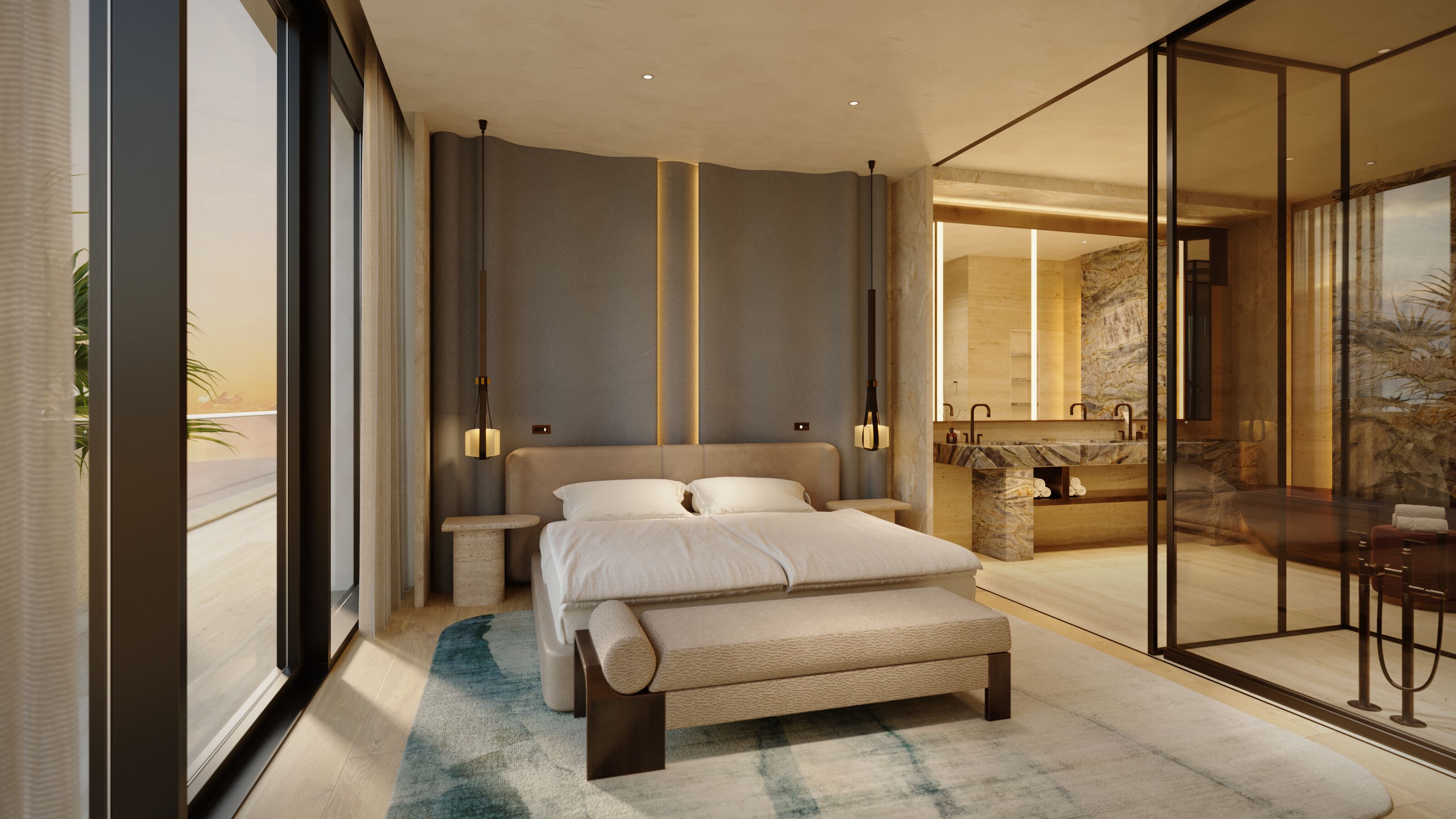 Attico, vista baia | Spa